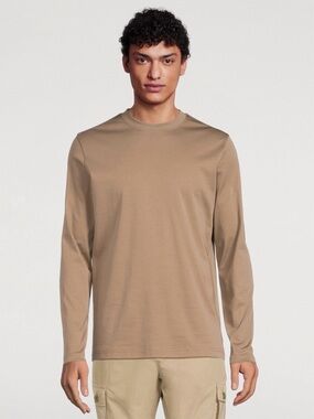 ROBERT BARAKETT • Georgia Long Sleeve T-shirt In Shitake